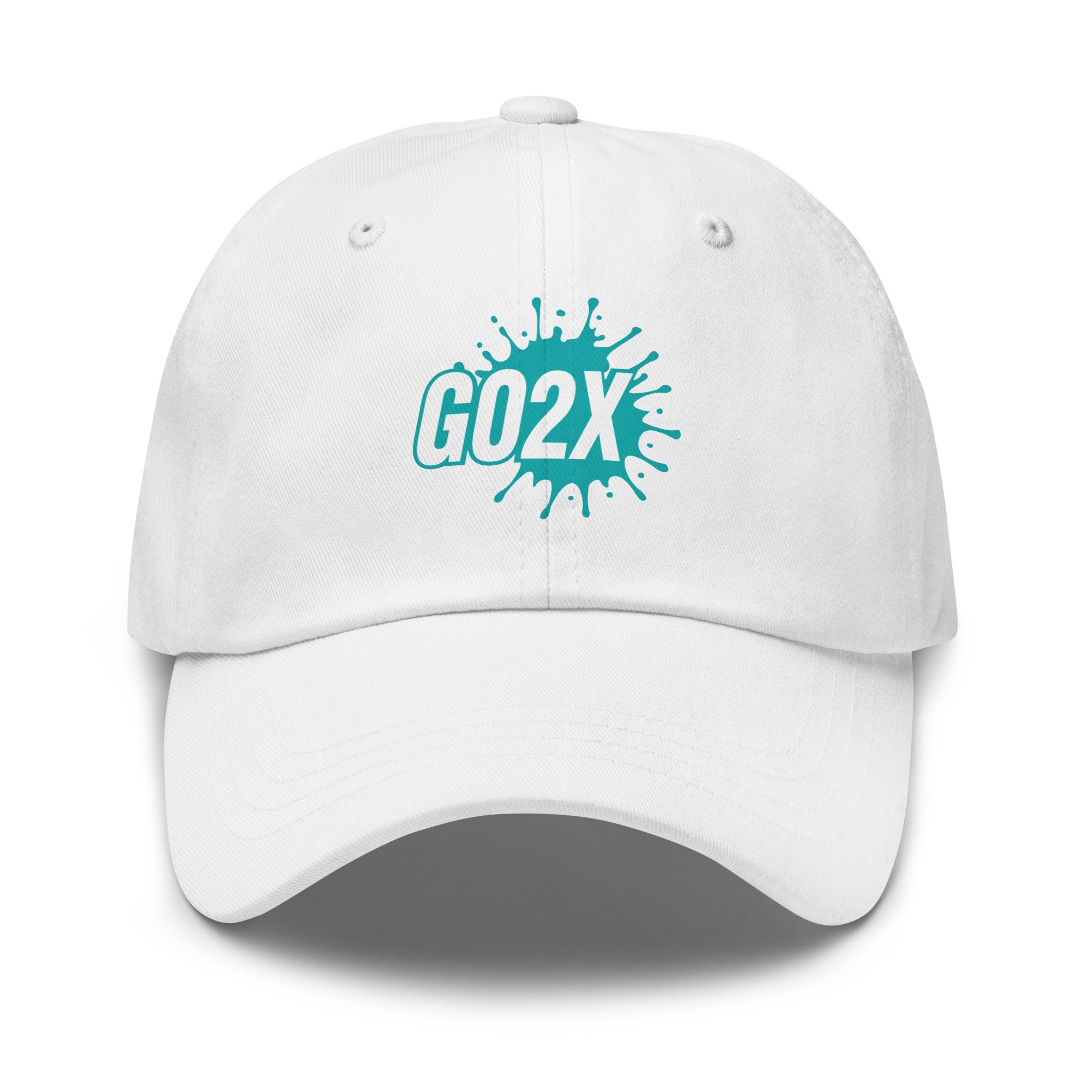 GO2X lacrosse dad hat in cotton twill with an embroidered logo and adjustable strap