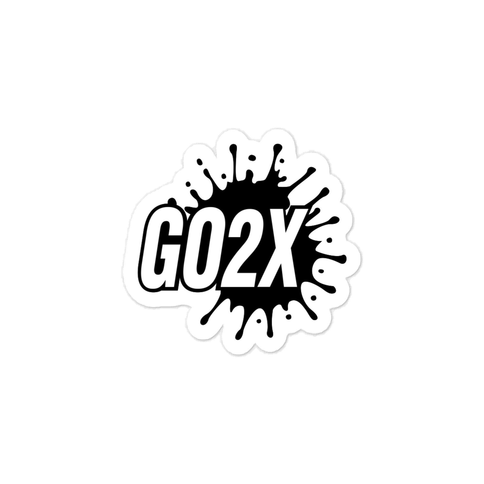 GO2X lacrosse vinyl sticker with the logo in black and white