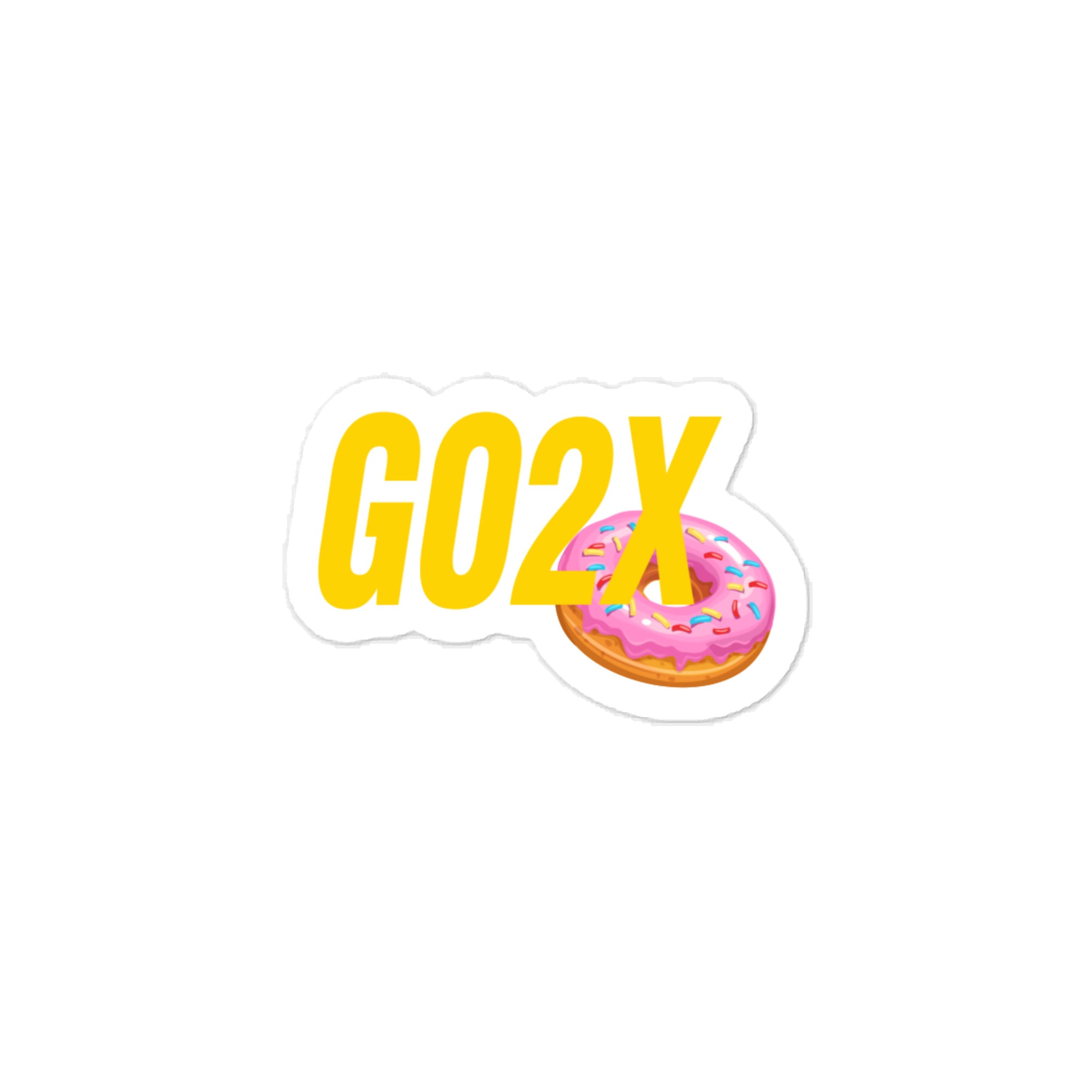 GO2X lacrosse vinyl sticker with the logo in blue and green