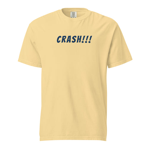 Lacrosse shirt with the GO2X Crash!!! call-out design in bold lettering