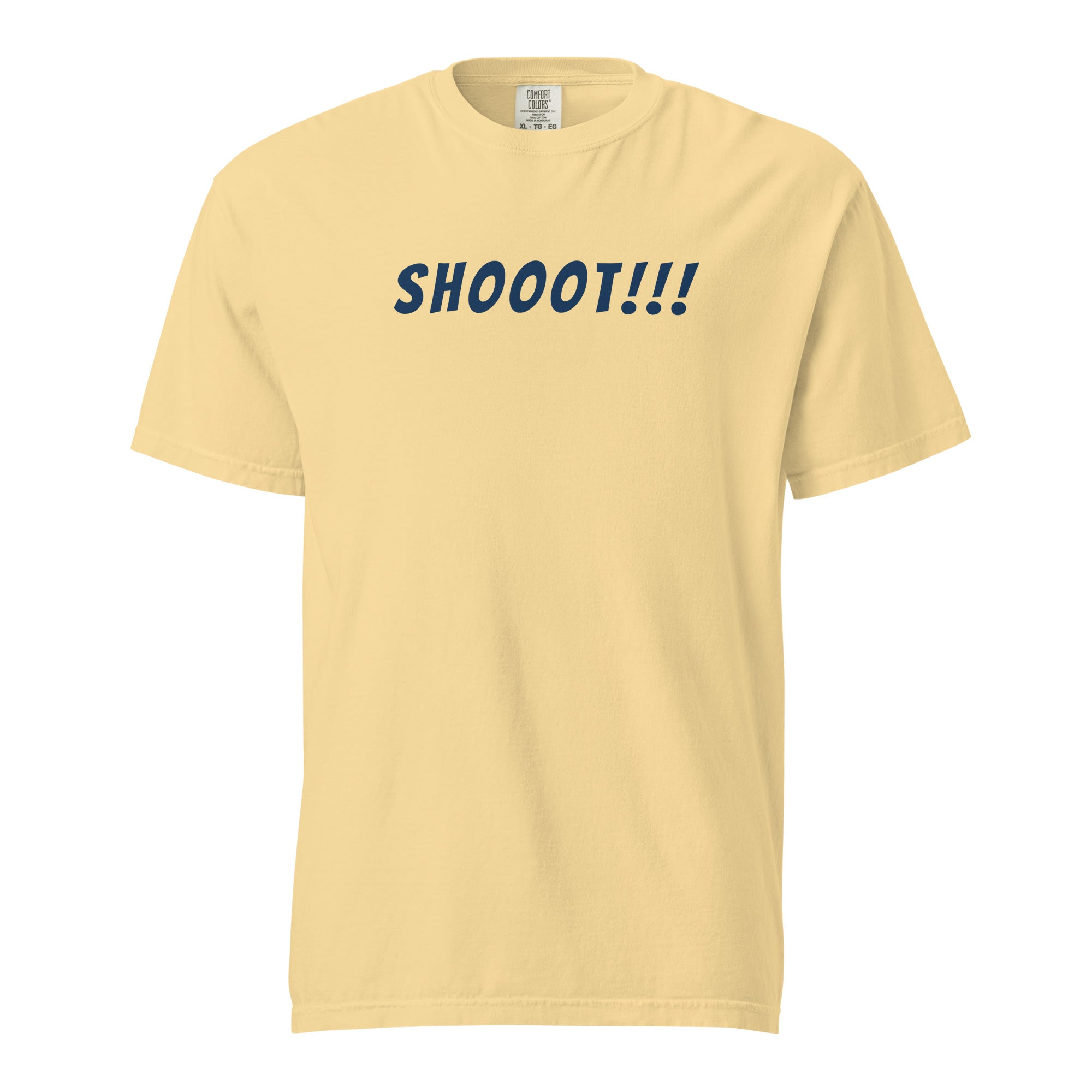 Lacrosse shirt with the GO2X Shooot!!! call-out design in bold lettering