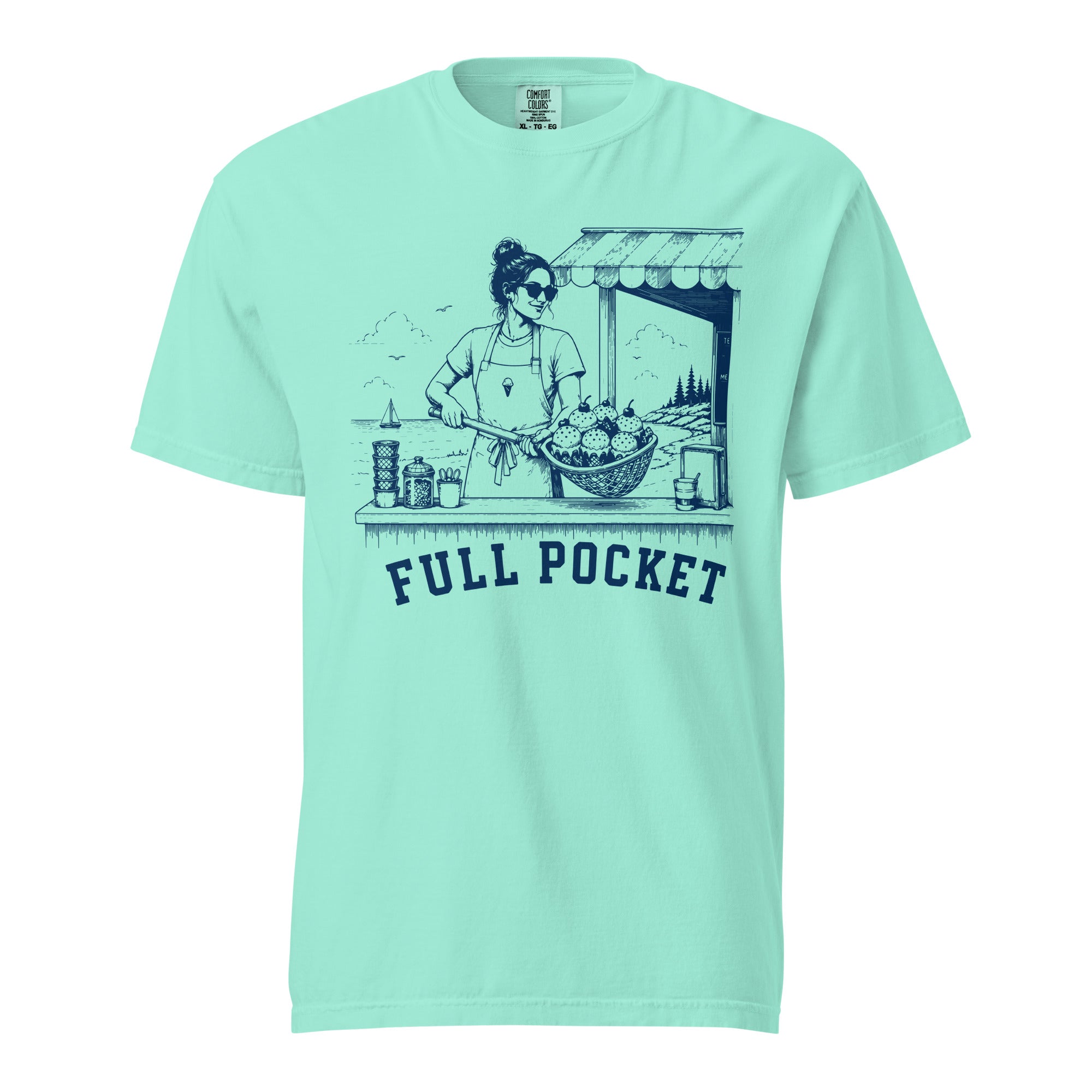 Lacrosse shirt with the GO2X Full Pocket design, female illustration