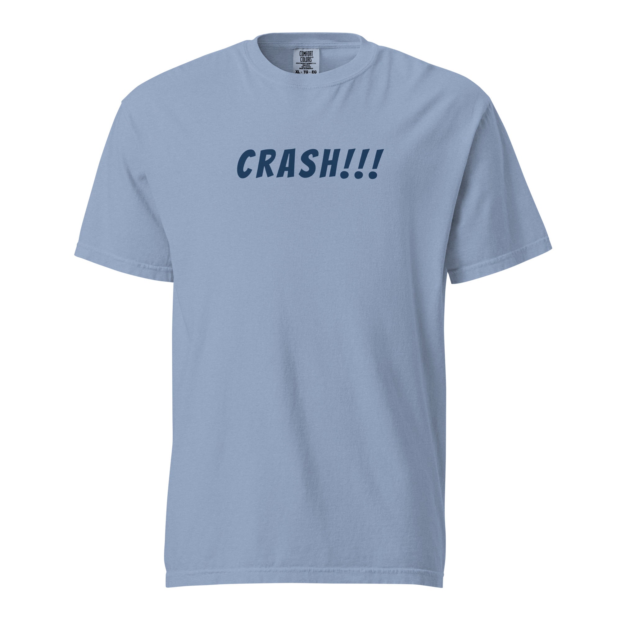 Lacrosse shirt with the GO2X Crash!!! call-out design in bold lettering