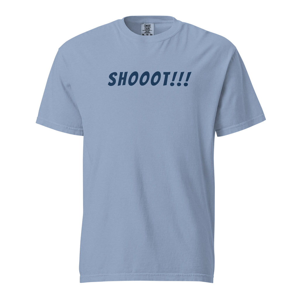 Lacrosse shirt with the GO2X Shooot!!! call-out design in bold lettering