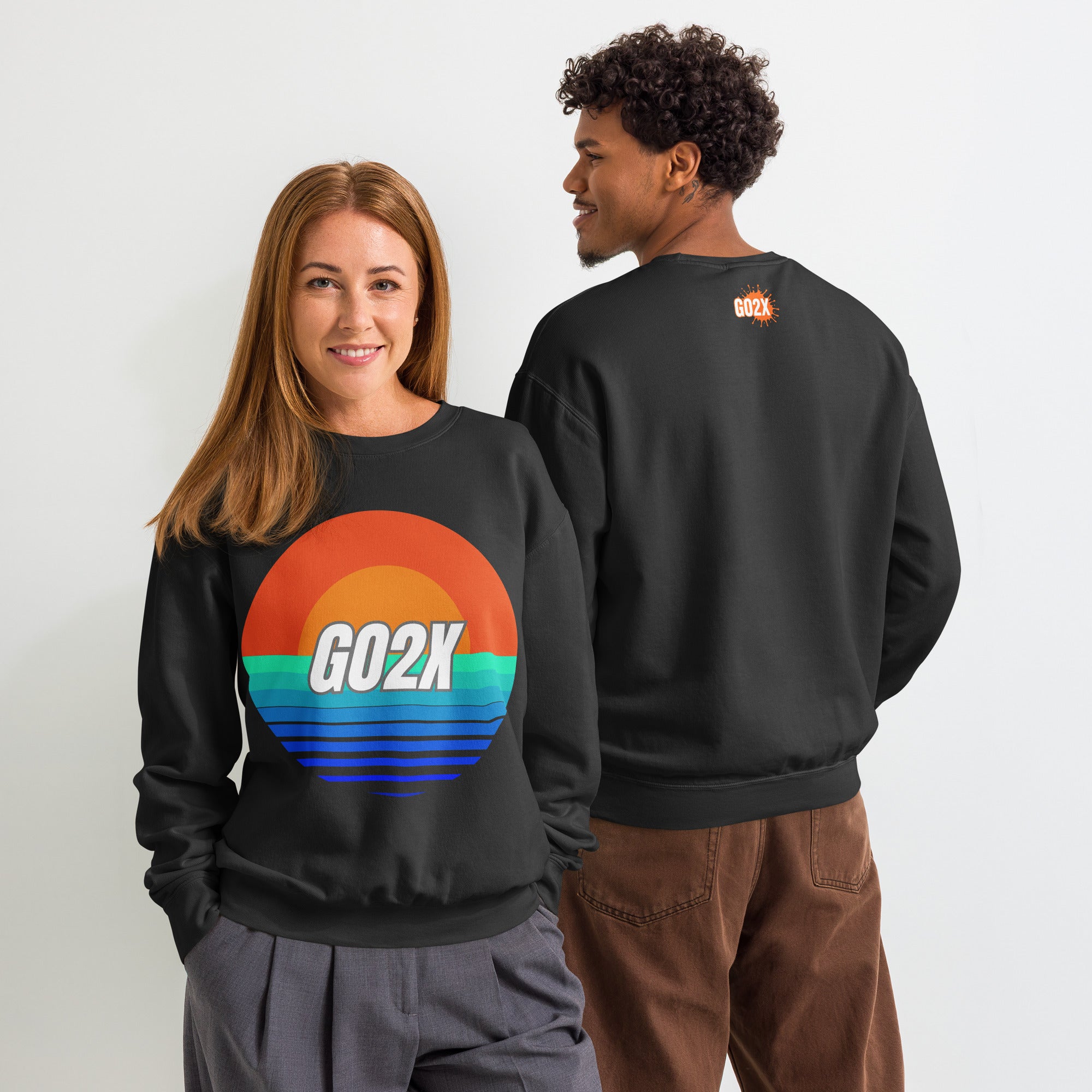 GO2X Blue Ocean logo lacrosse crewneck sweatshirt in garment-dyed fleece