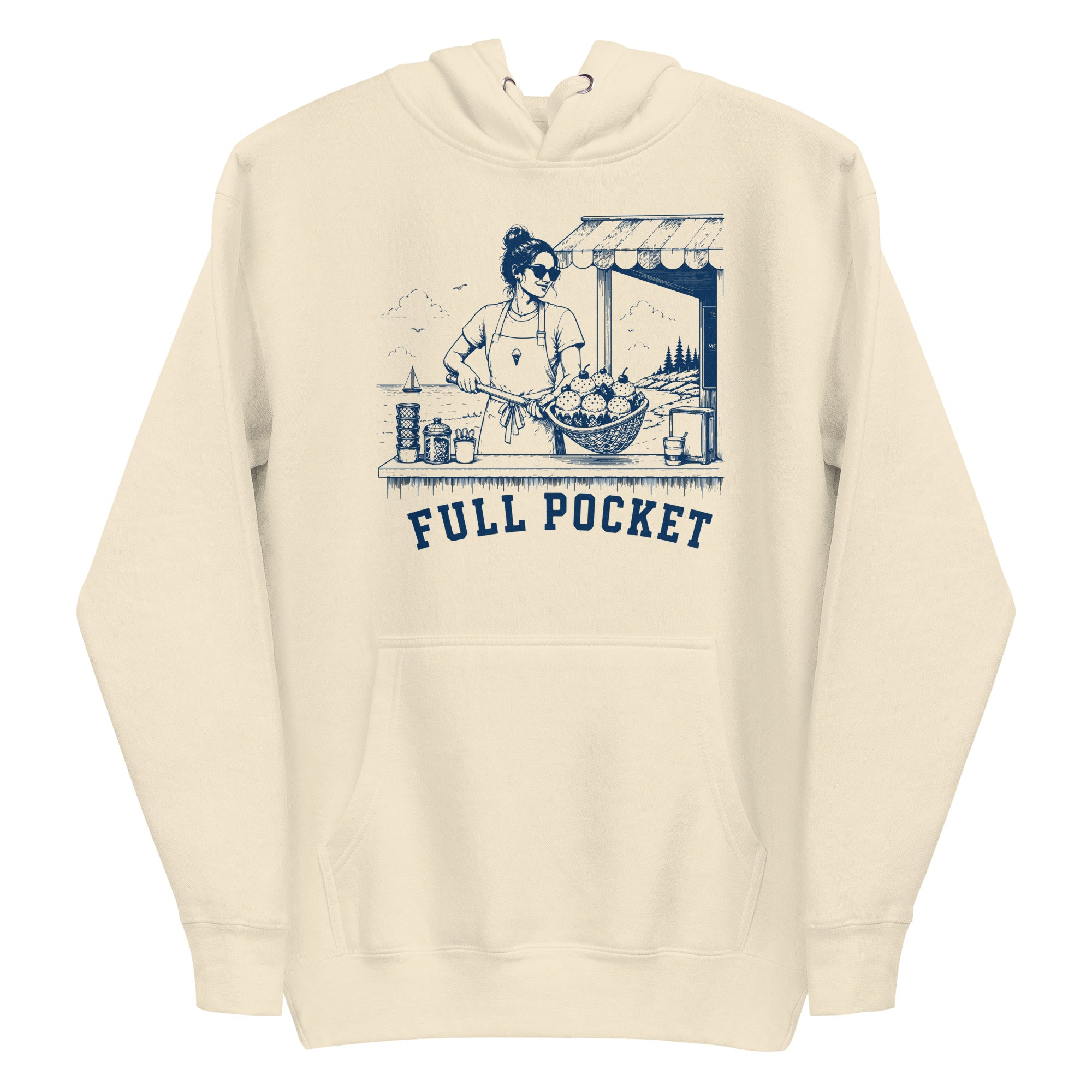 Lacrosse hoodie with the GO2X Full Pocket design, female illustration