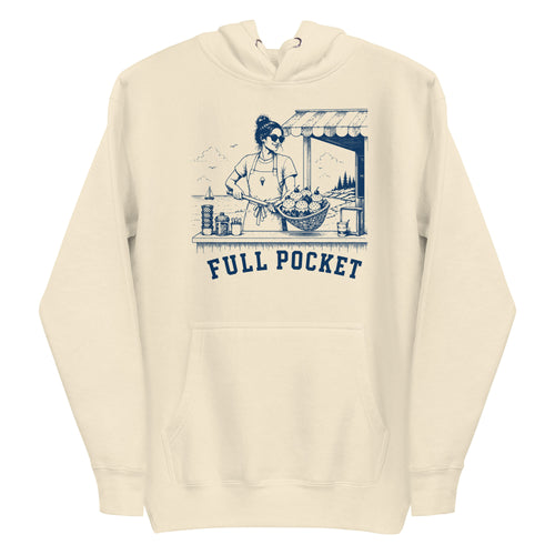 Lacrosse hoodie with the GO2X Full Pocket design, female illustration
