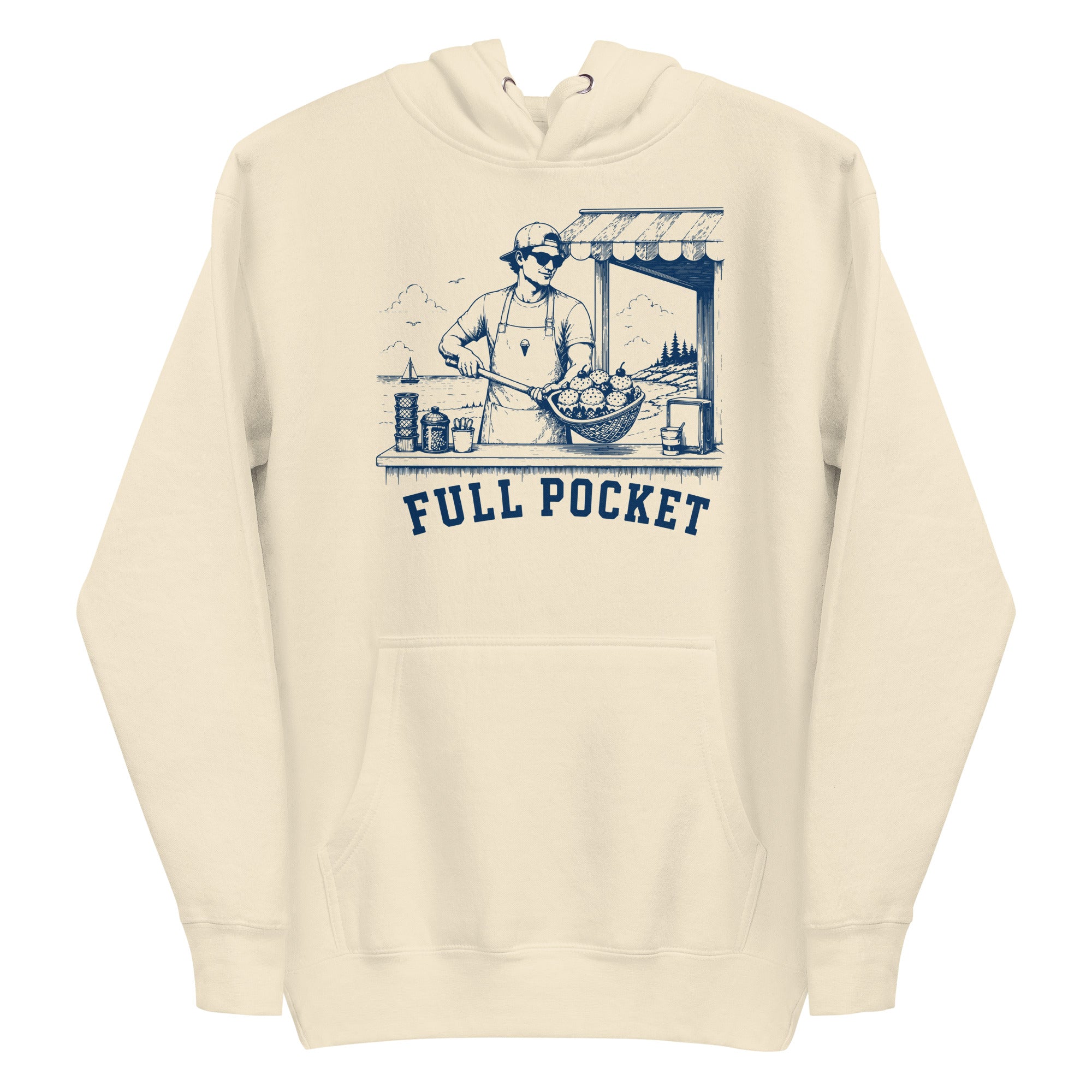Lacrosse hoodie with the GO2X Full Pocket design, male illustration