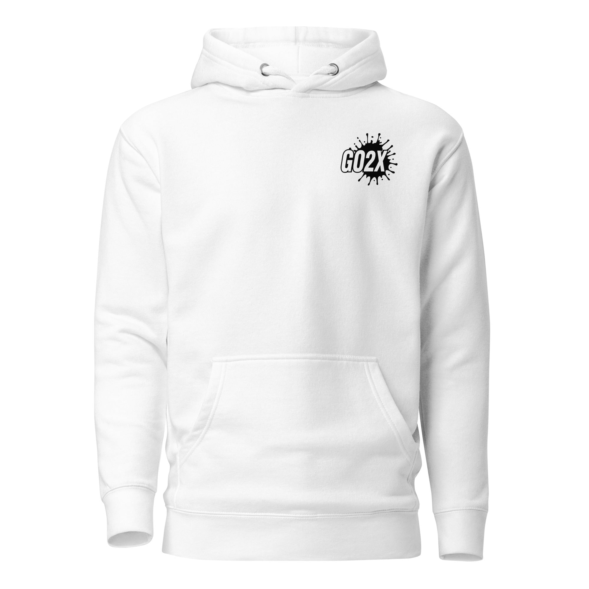 GO2X Classic lacrosse hoodie with the black and white logo