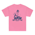 GO2X Quick Stick Chef youth lacrosse shirt with female design in Azalea, front view