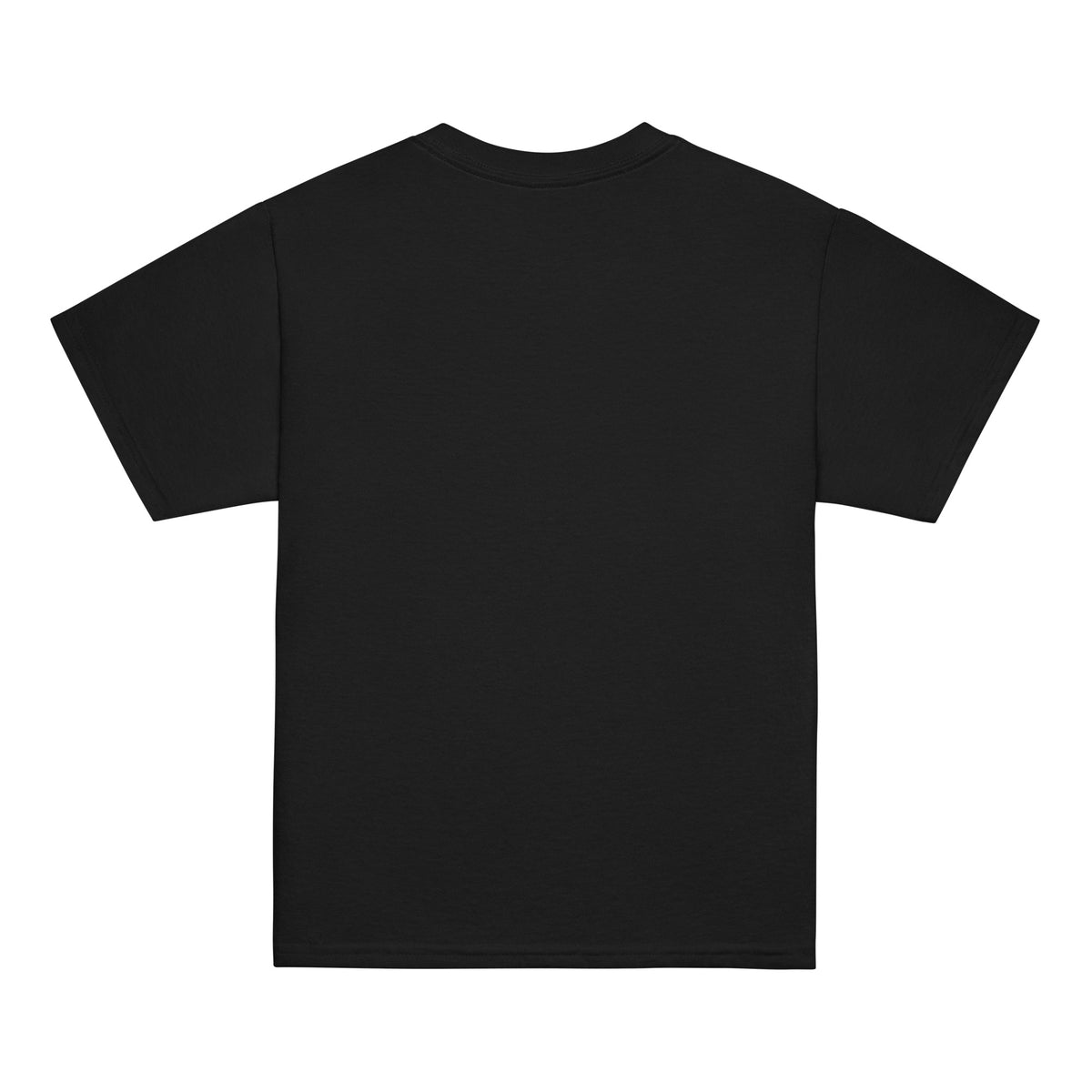 GO2X Classic youth lacrosse shirt with red & yellow logo in Black, back view