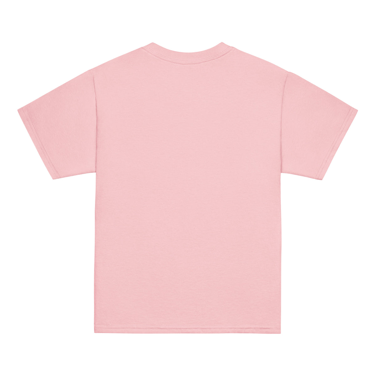 GO2X Classic youth lacrosse shirt with teal & yellow logo in Light Pink, back view